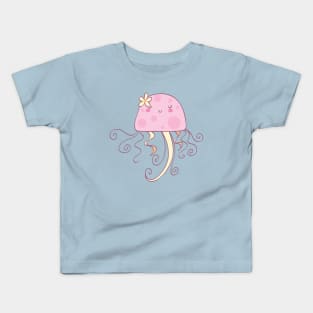 Girly Pink Jellyfish Kids T-Shirt